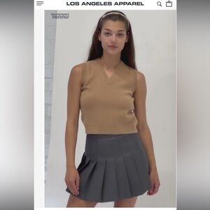 LA APPAREL MINI GRAY SLIT SKIRT